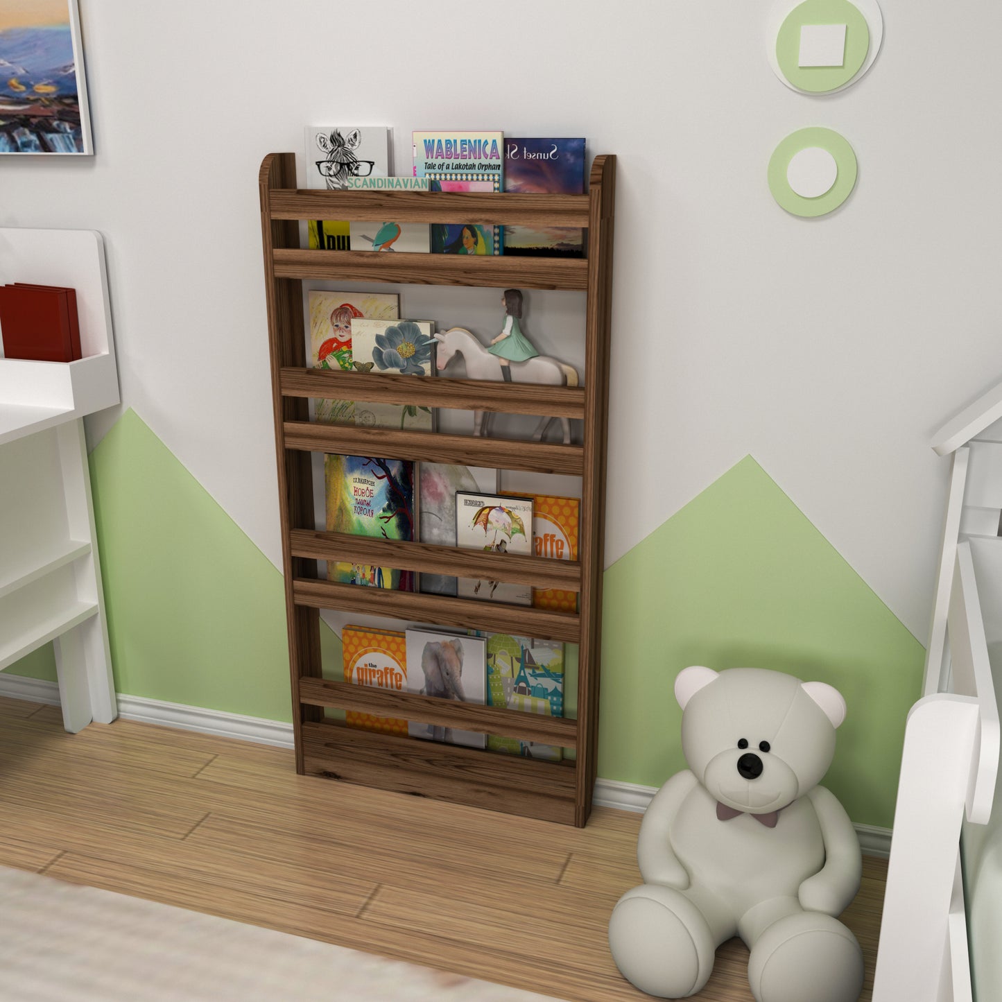 Ilaria 4 Tier Montessori Kids Bookshelf Shelving Unit