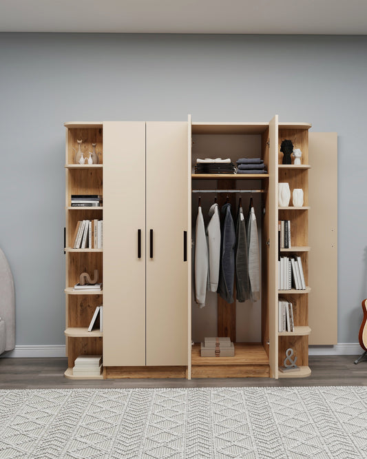 Armoire compacte Lelia avec armoires et étagères