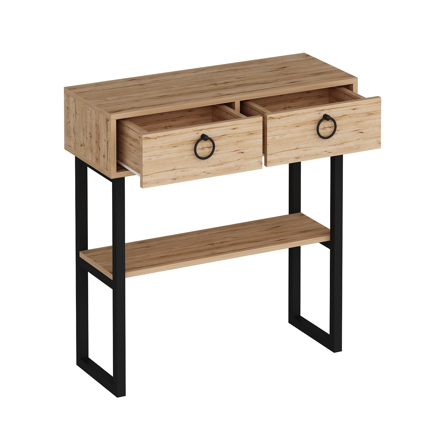 Console Table with Drawers and Shelf Stein Metal Manufacture Wood Dresuar