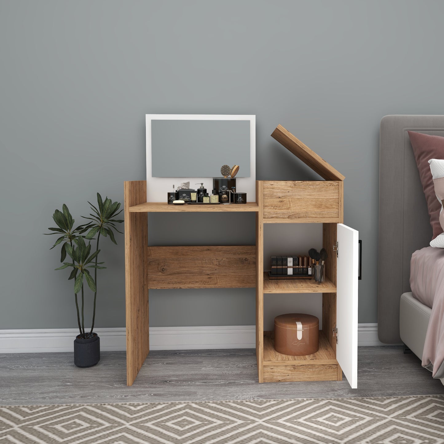 Nick Makeup Vanity Table with Mirror