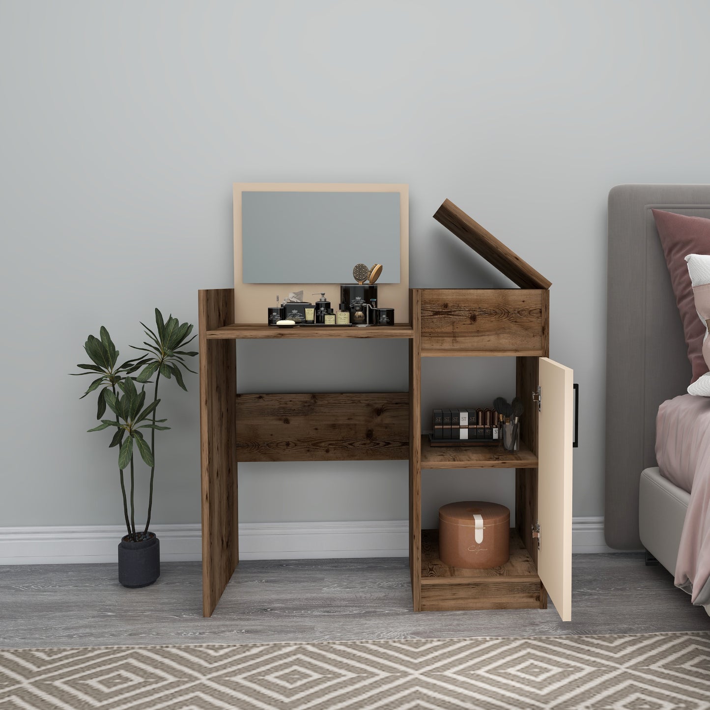 Nick Makeup Vanity Table with Mirror