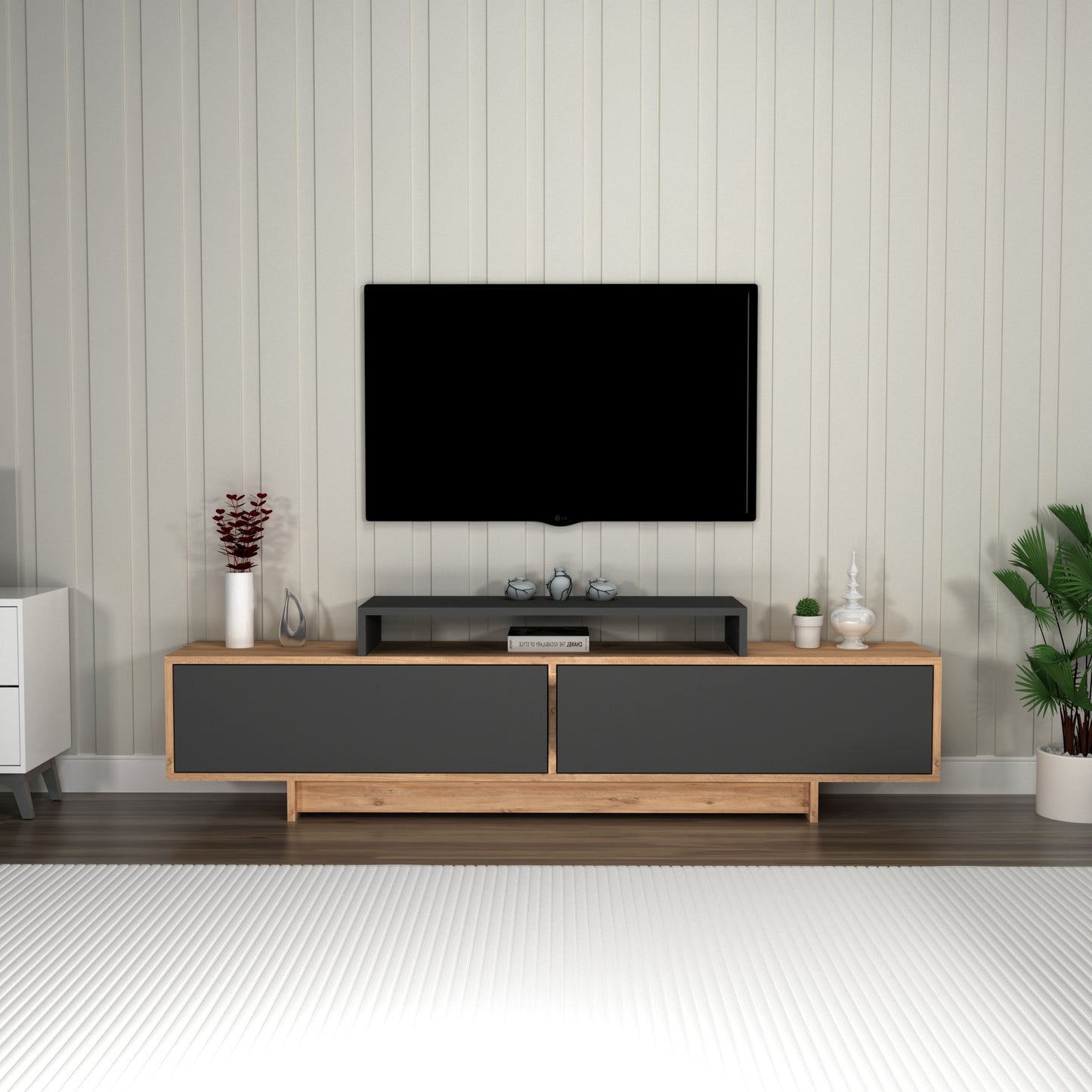 Gaia TV Stand and Entertainment Center with Storage Cabinets for TVs up to 78"