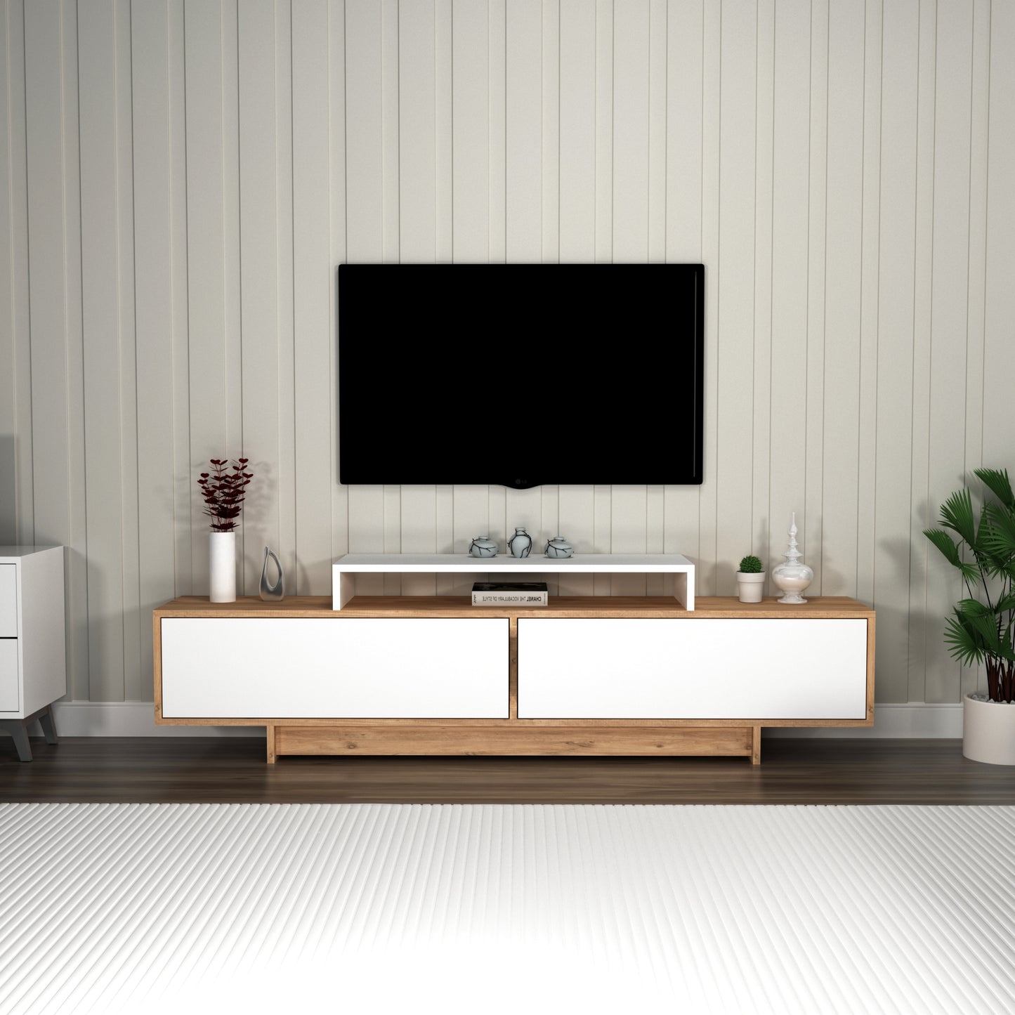 Gaia TV Stand and Entertainment Center with Storage Cabinets for TVs up to 78"