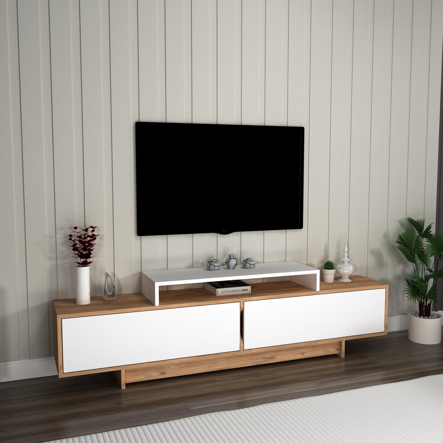 Gaia TV Stand and Entertainment Center with Storage Cabinets for TVs up to 78"