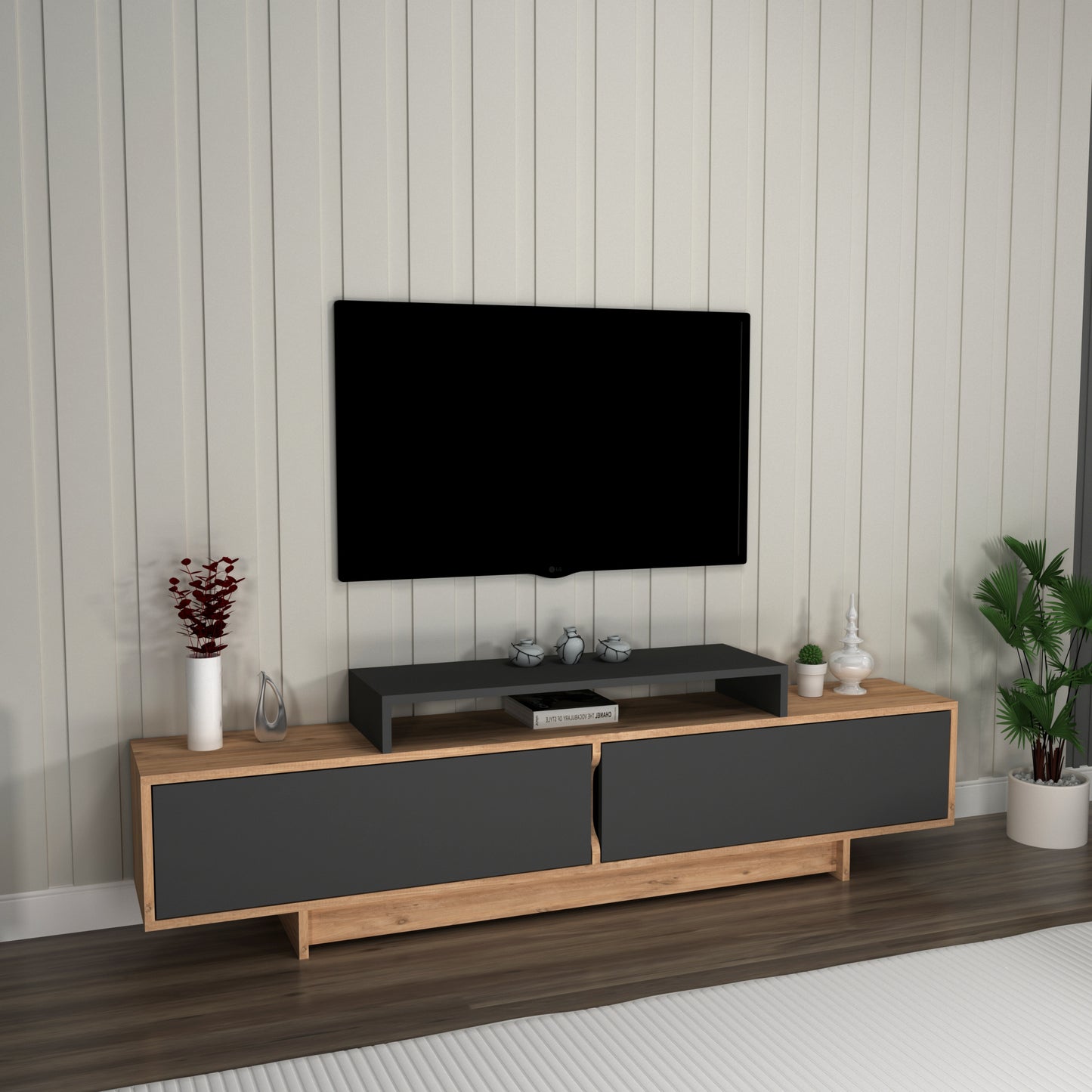 Gaia TV Stand and Entertainment Center with Storage Cabinets for TVs up to 78"