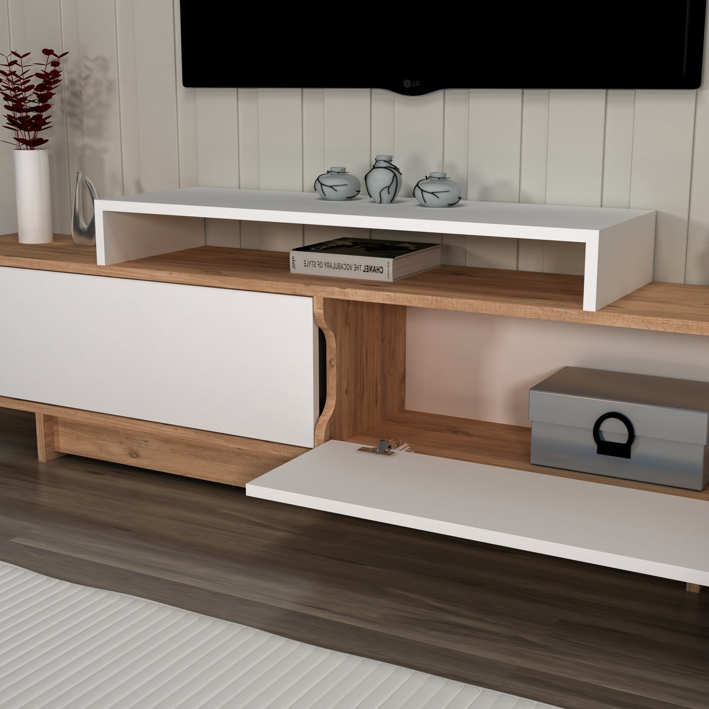 Gaia TV Stand and Entertainment Center with Storage Cabinets for TVs up to 78"