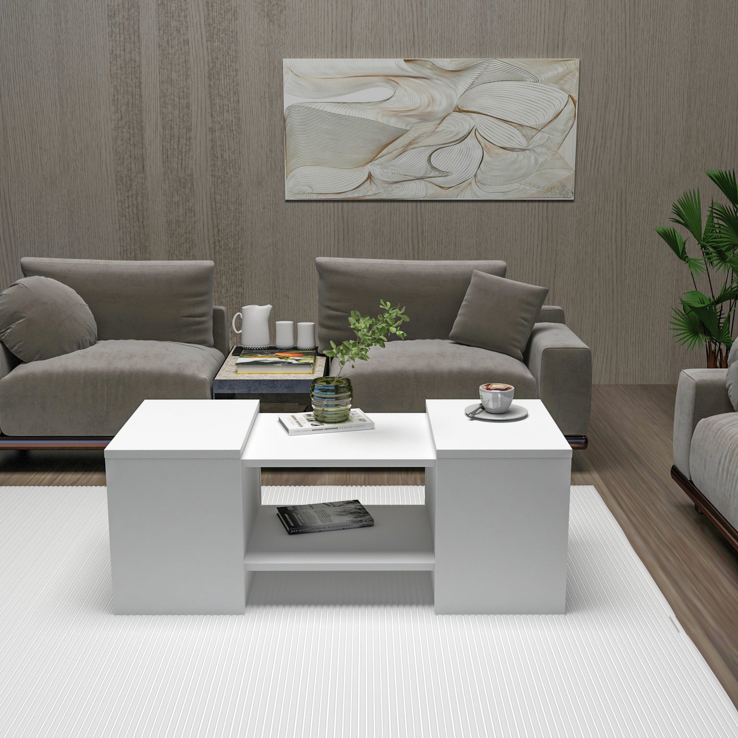 Irene Nesting Coffee Table with Storage Shelves (Set of 3)