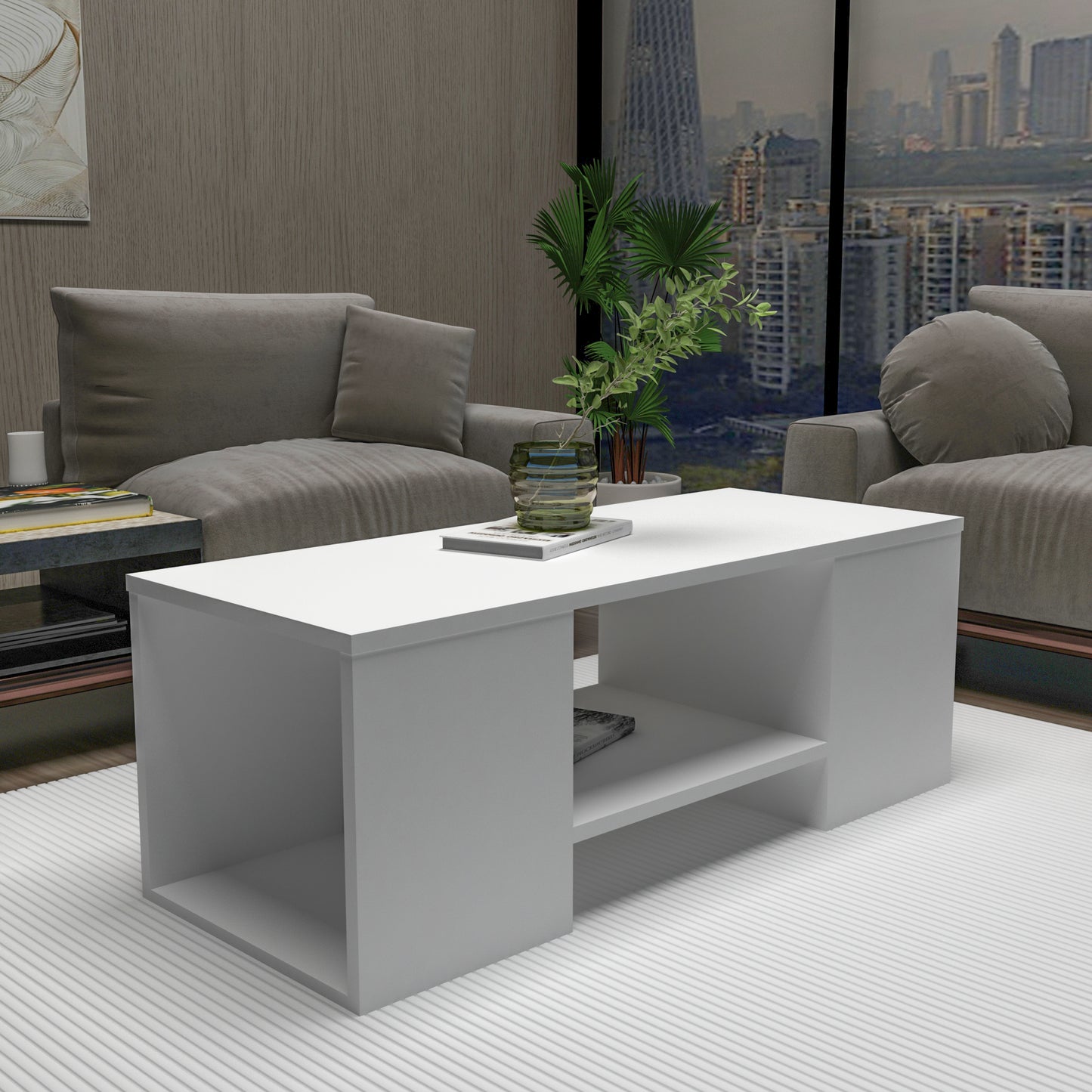 Irene Nesting Coffee Table with Storage Shelves (Set of 3)
