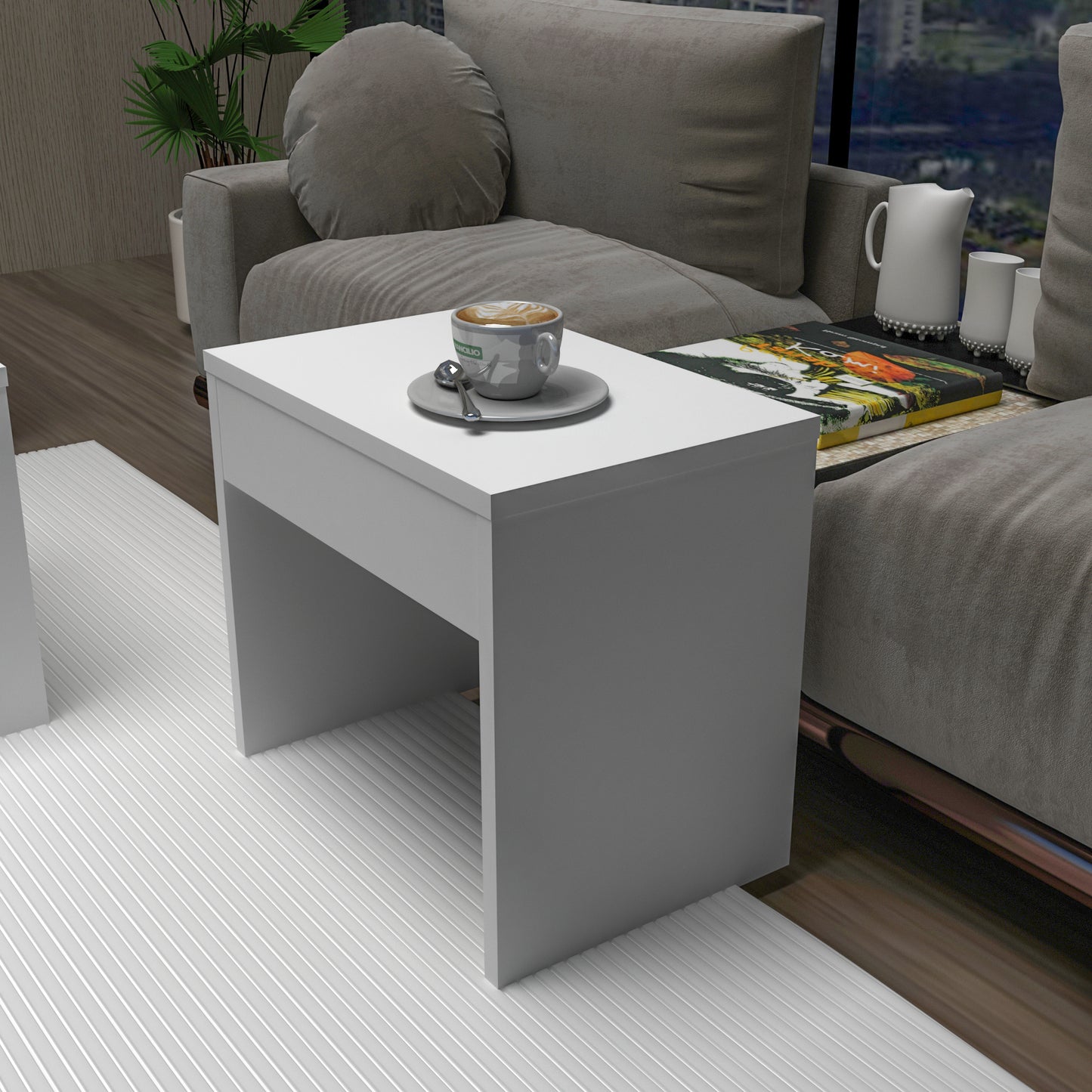 Irene Nesting Coffee Table with Storage Shelves (Set of 3)