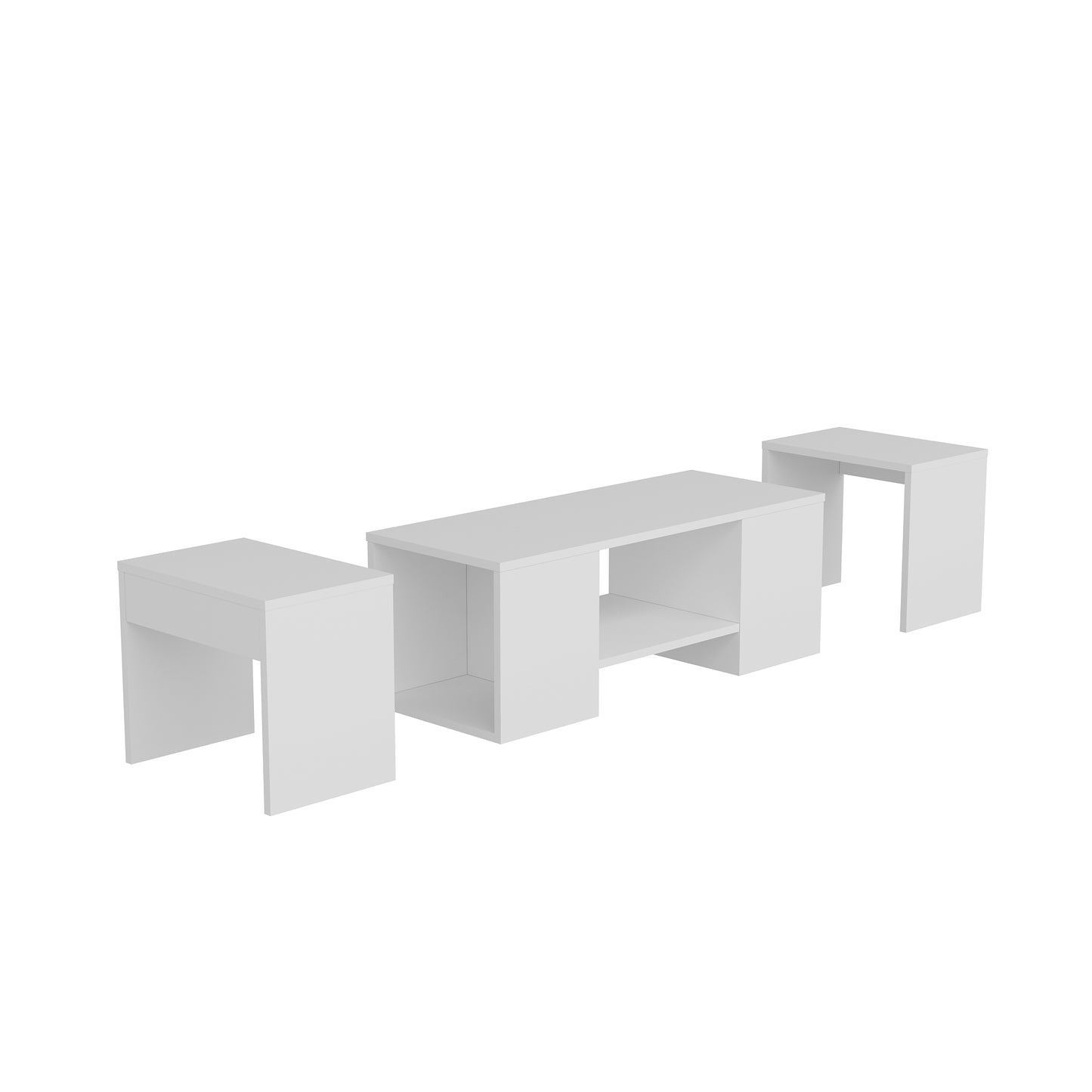 Nesting Coffee Table with Storage Shelves (Set of 3) Irene