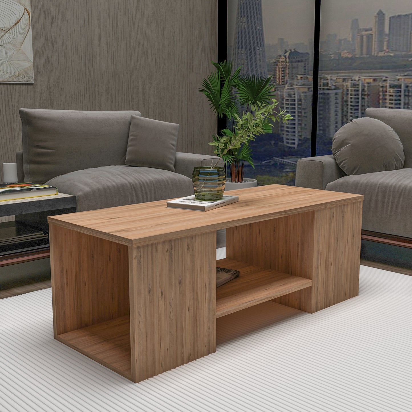 Irene Nesting Coffee Table with Storage Shelves (Set of 3)