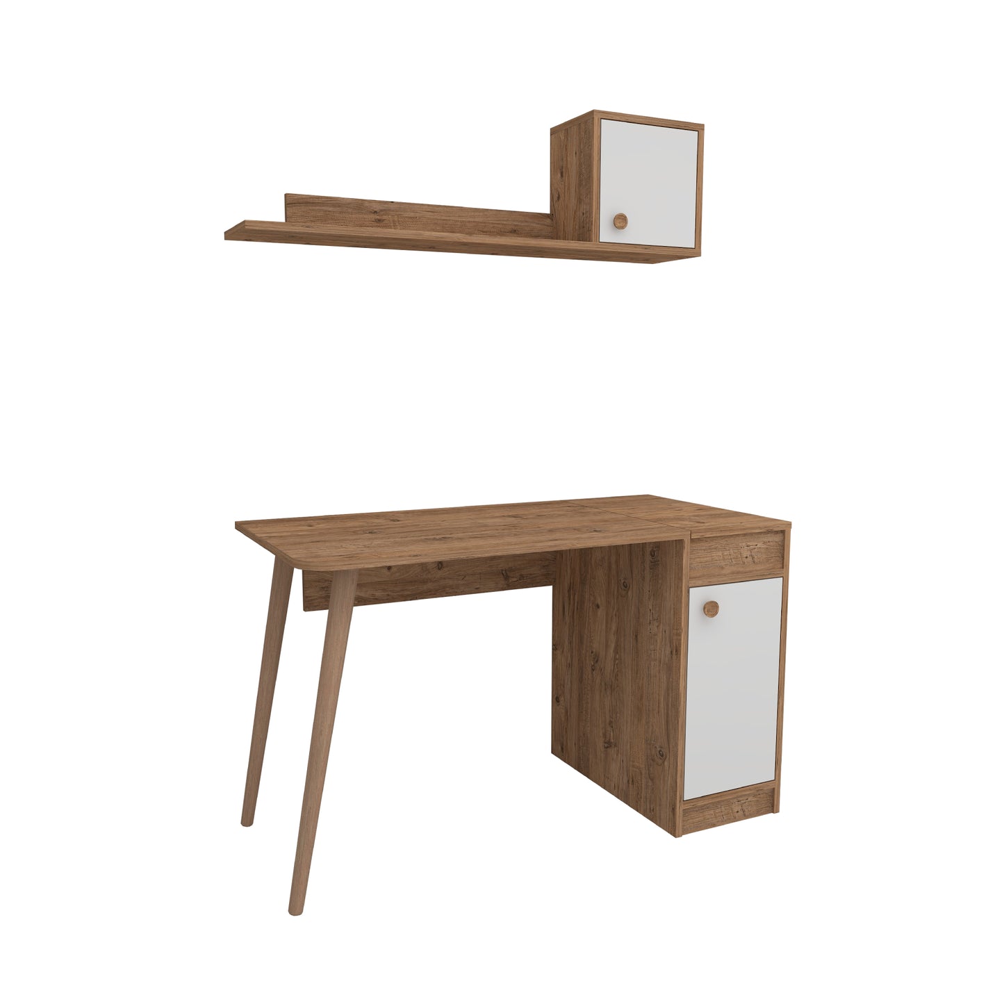 Roxane Computer Desk with Cabinets and Shelves