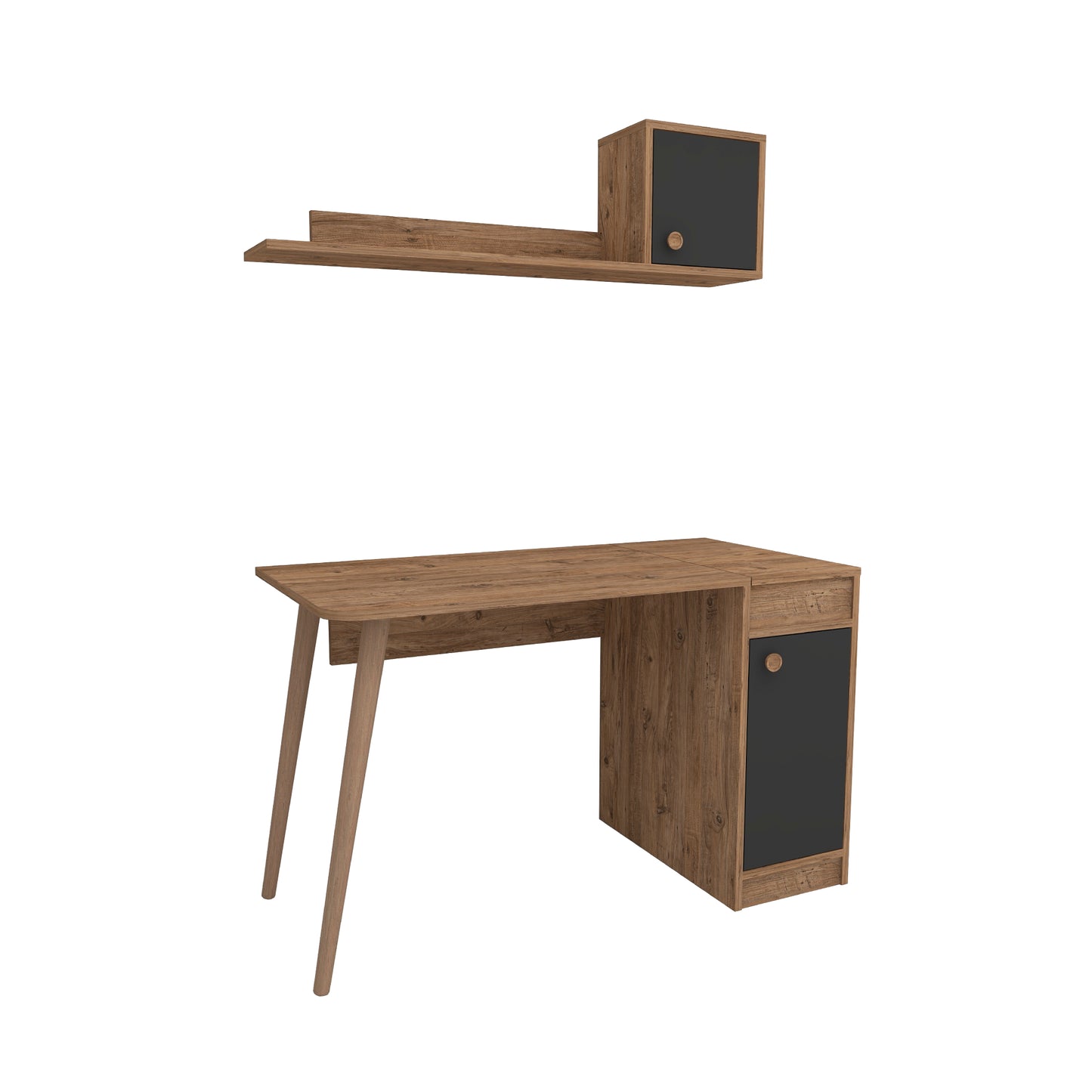 Roxane Computer Desk with Cabinets and Shelves