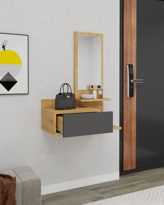 Console Table Dresuar with Drawer and Mirror Rozella