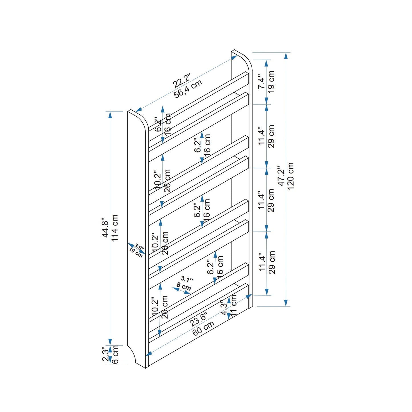 Ilaria 4 Tier Montessori Kids Bookshelf Shelving Unit
