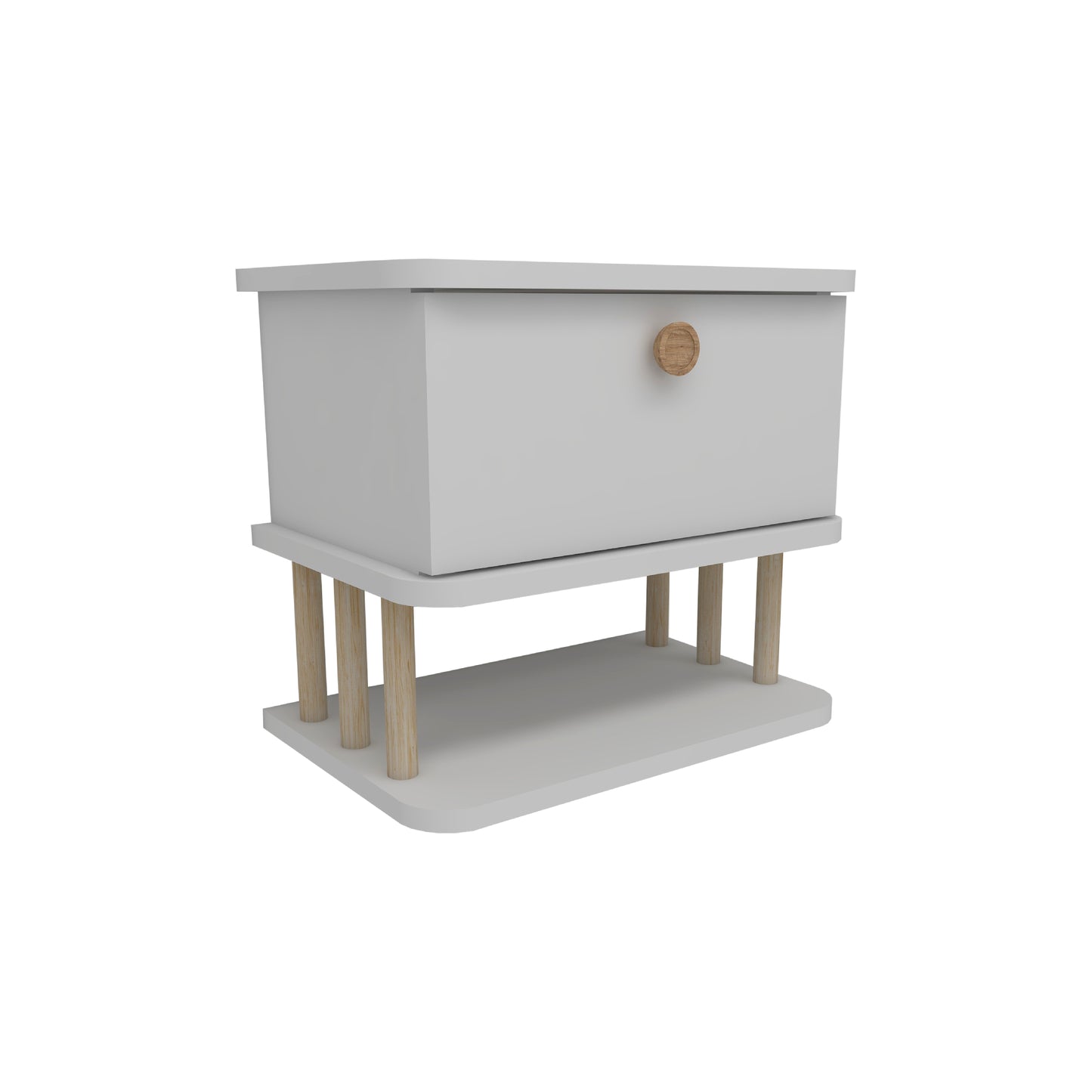 Serene Wall Mounted Nightstand with Cabinet