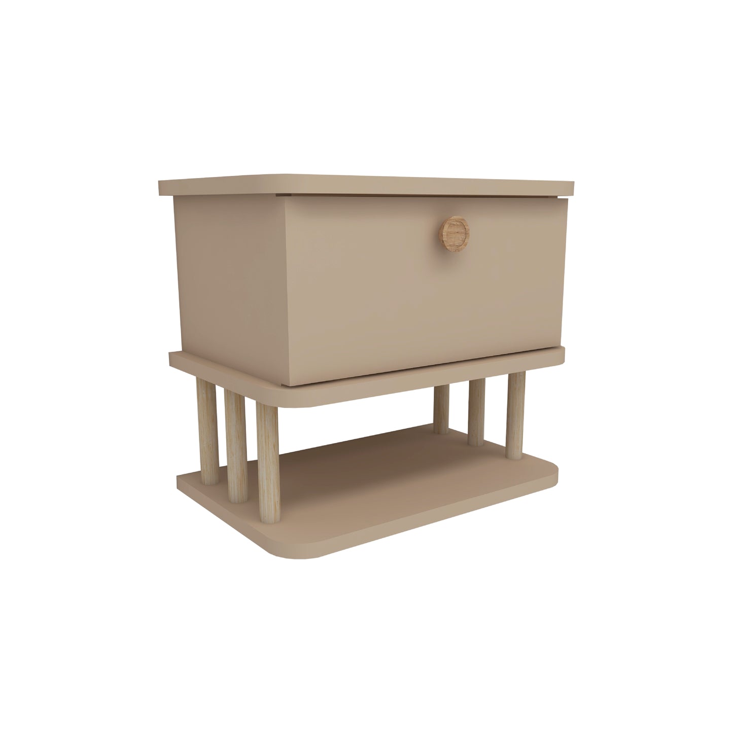 Serene Wall Mounted Nightstand with Cabinet
