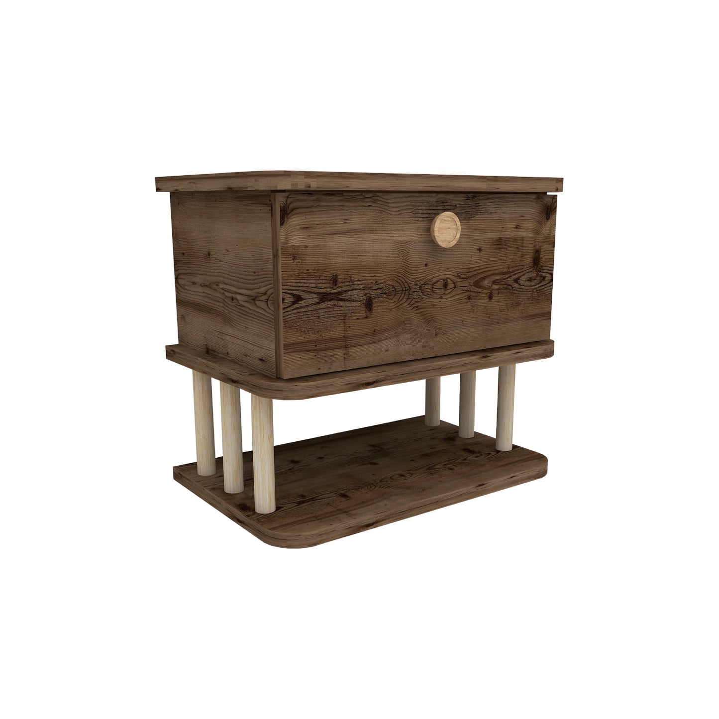 Serene Wall Mounted Nightstand with Cabinet