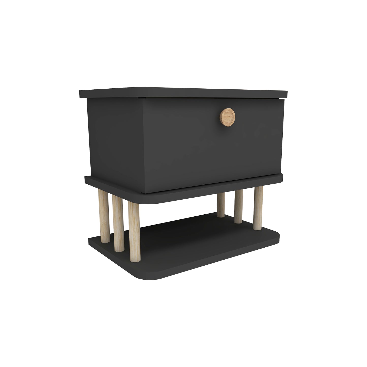 Serene Wall Mounted Nightstand with Cabinet