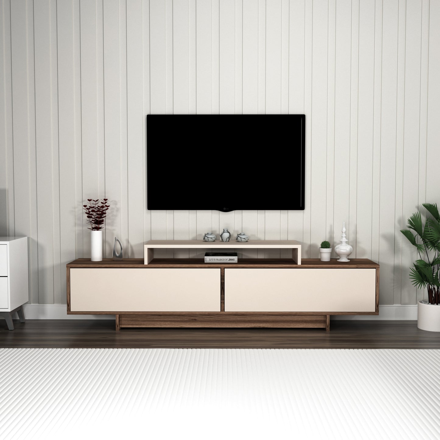 Gaia TV Stand and Entertainment Center with Storage Cabinets for TVs up to 78"