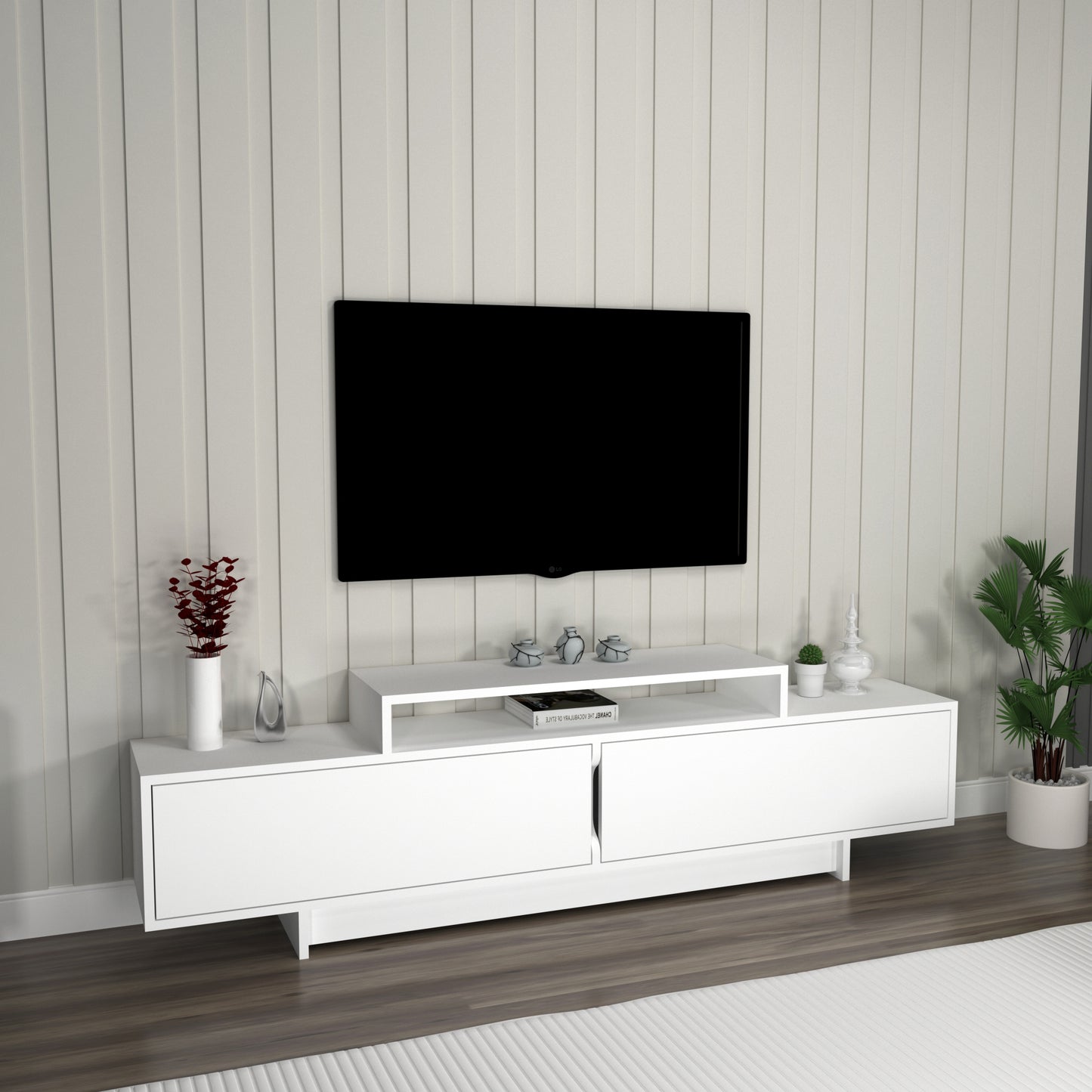 Gaia TV Stand and Entertainment Center with Storage Cabinets for TVs up to 78"