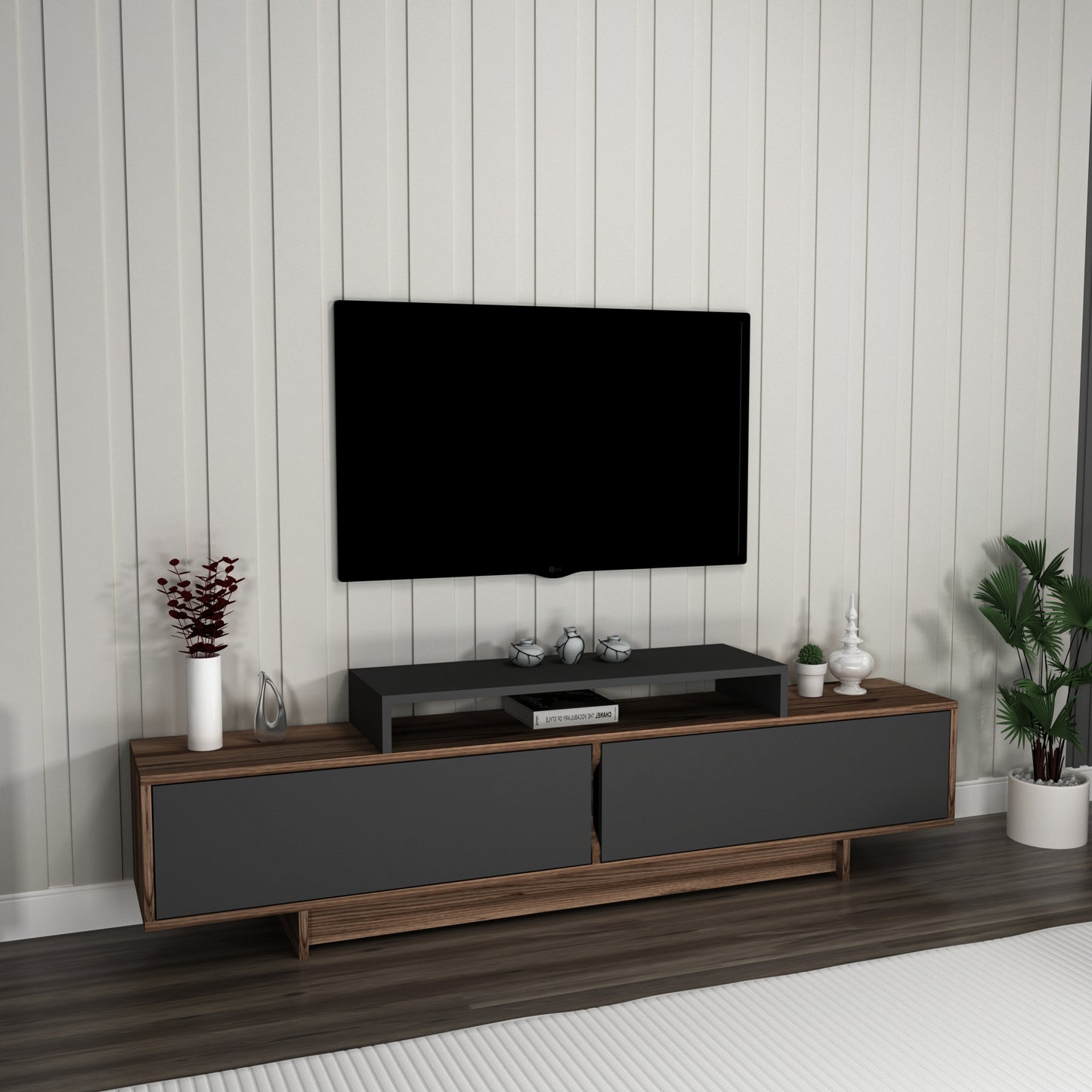 Gaia TV Stand and Entertainment Center with Storage Cabinets for TVs up to 78"