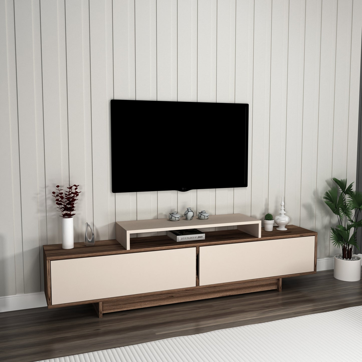 Gaia TV Stand and Entertainment Center with Storage Cabinets for TVs up to 78"
