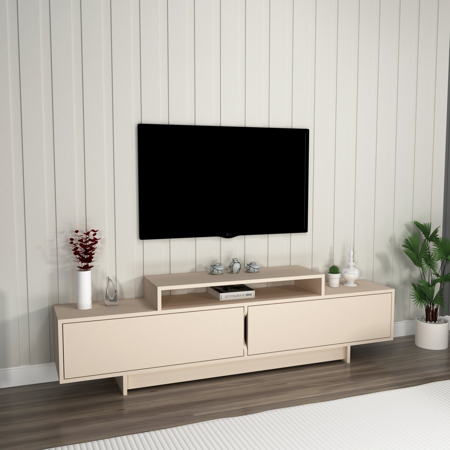 Gaia TV Stand and Entertainment Center with Storage Cabinets for TVs up to 78"