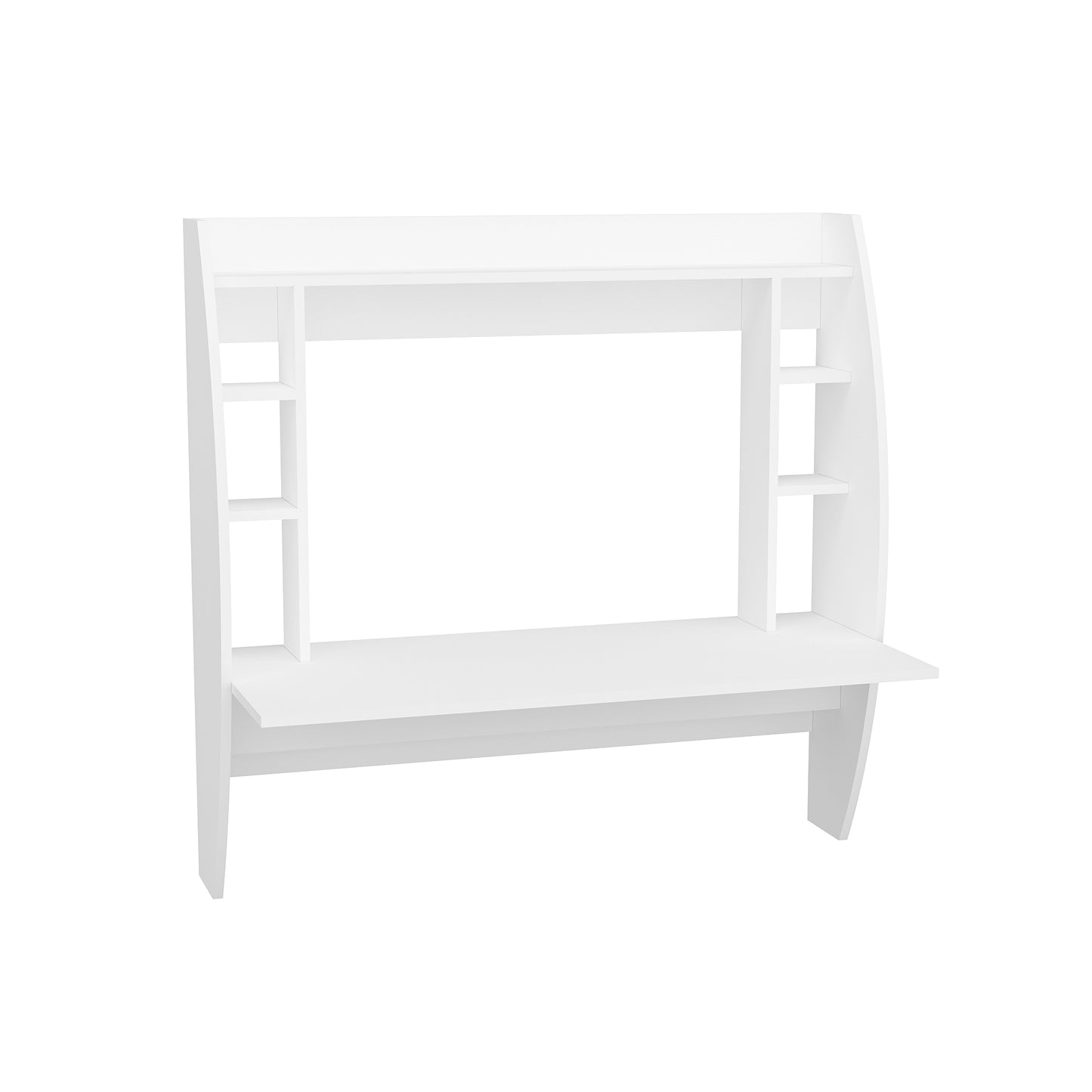 Computer Desk with Shelves Renaye Wall Mounted Desk
