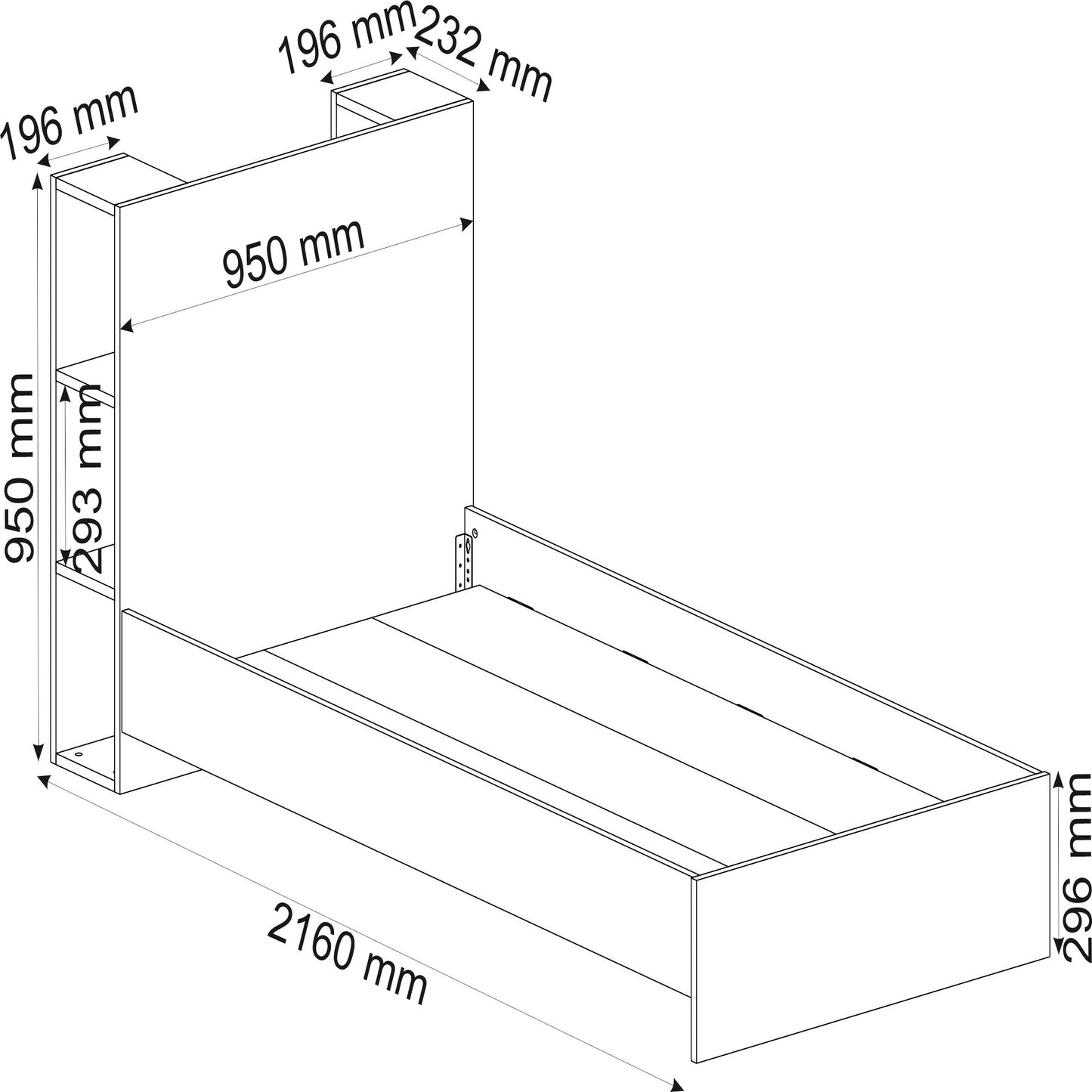 Acropoli Bedstead Bed Frame with Storage Shelves