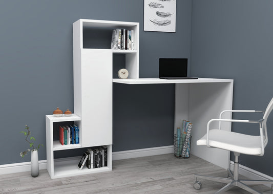 Computer Desk with Cabinet and Shelves Segoro
