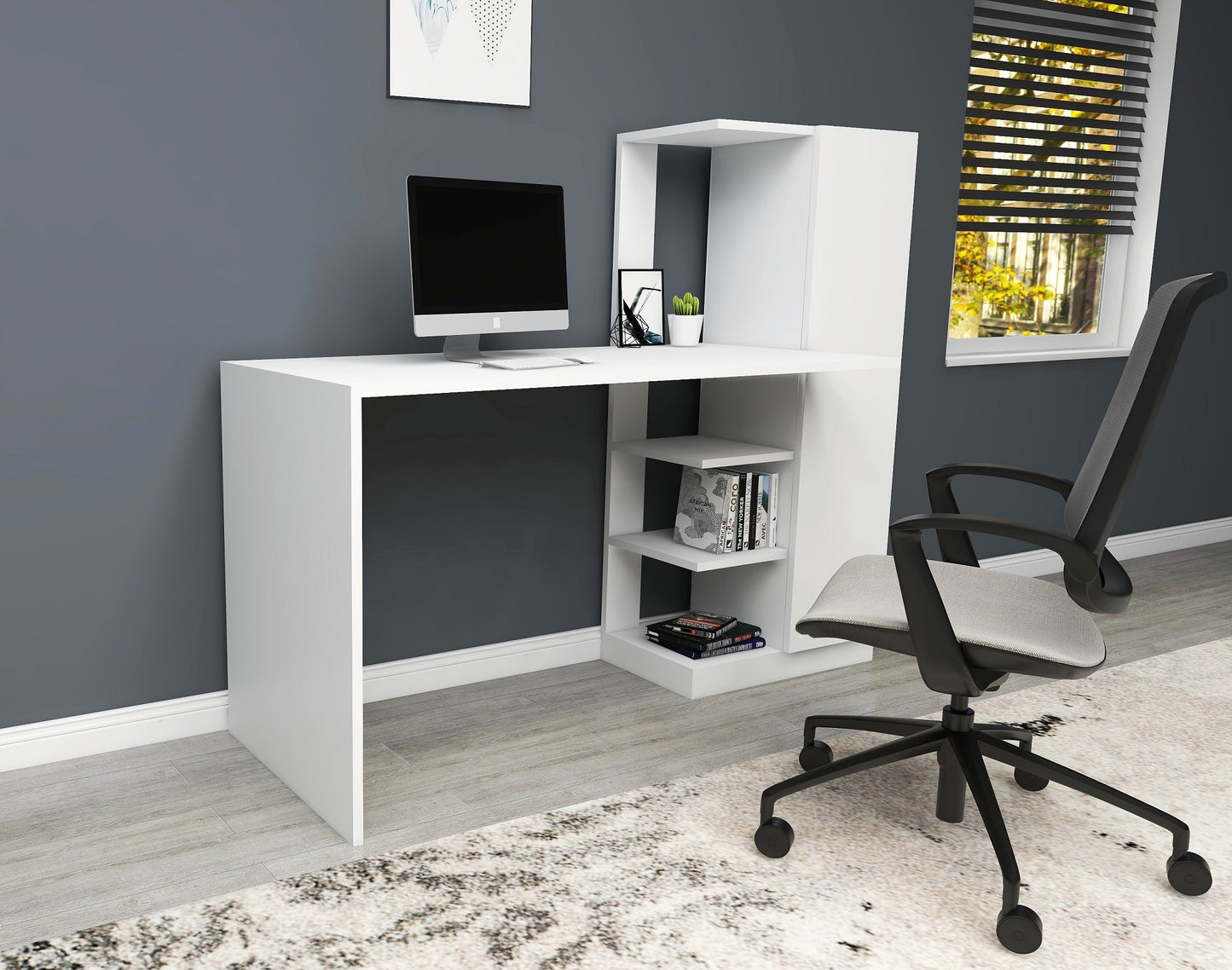Computer Desk with Shelves Severus