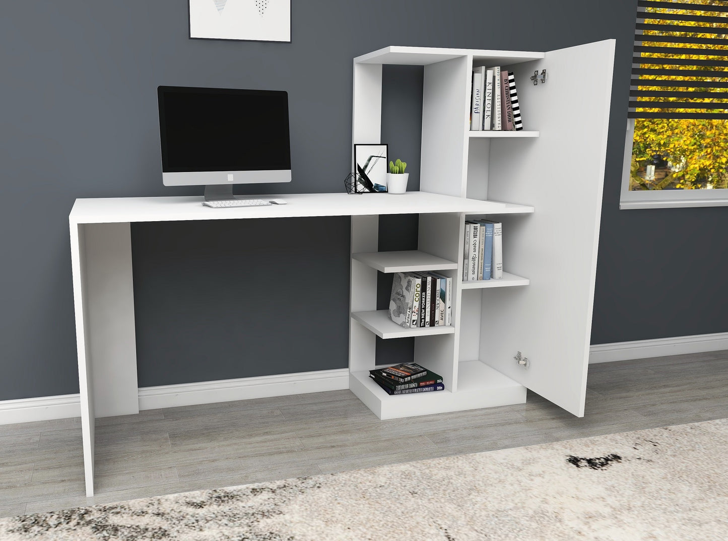 Computer Desk with Shelves Severus