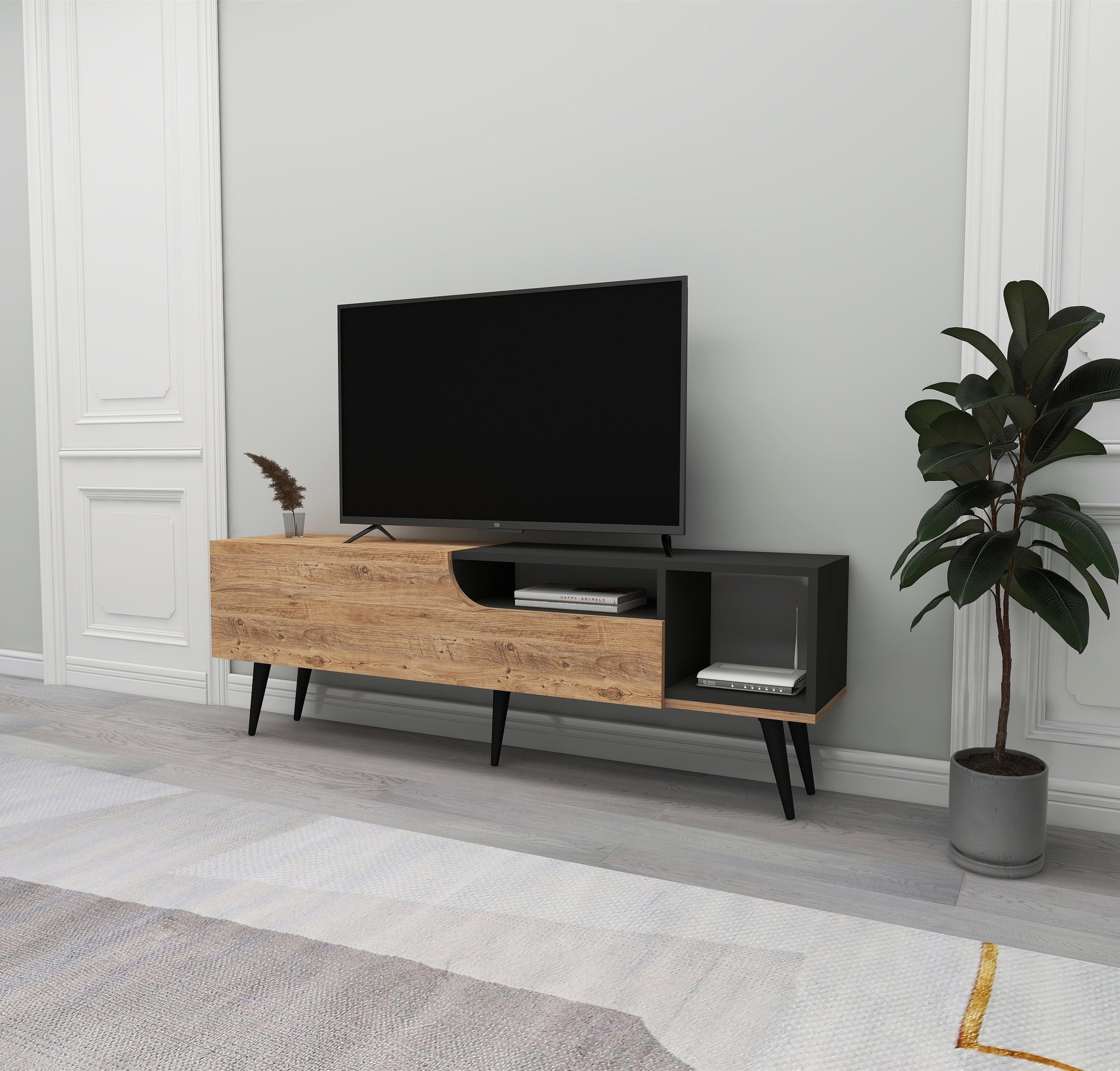 TV Stand, Media Console, TV cabinet, Wooden TV Stand, Media Stand, TV Lowboard, Entertainment Center, Wood TV Unit, TV Board, TV Table, Media Center, Living Room, Furniture
