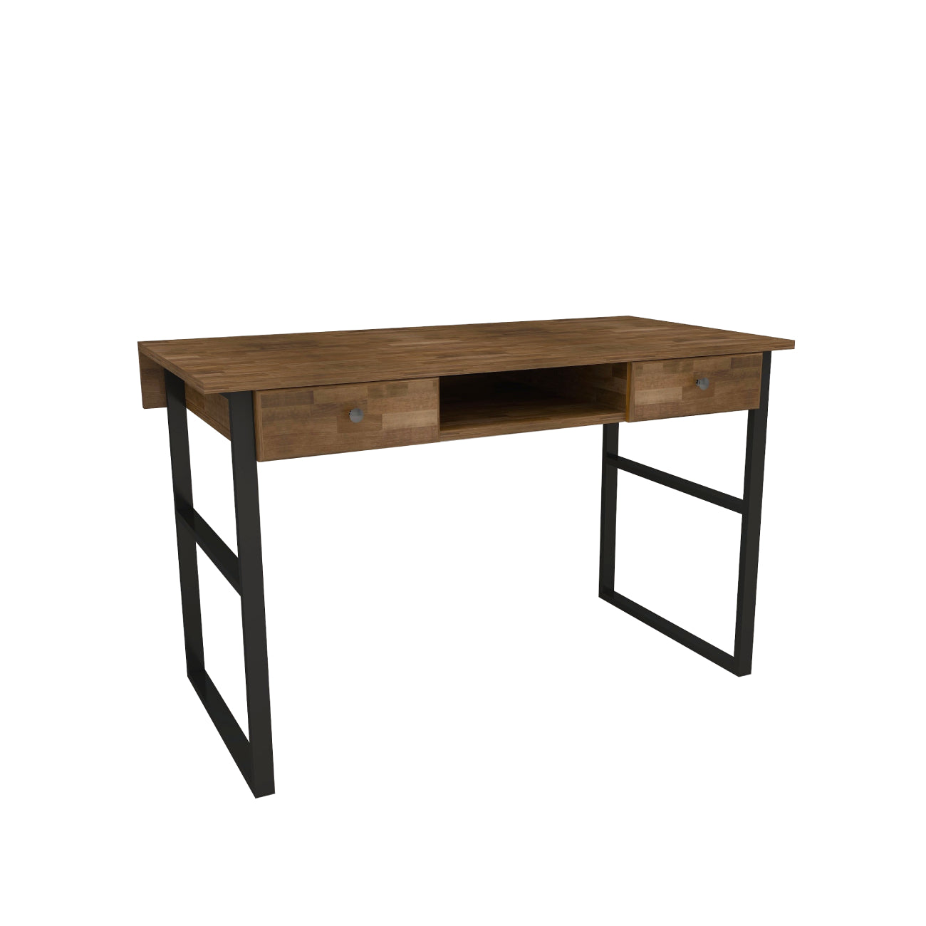 Solid Pine Wood Metal Frame Handmade Computer Desk with Drawers Elowen