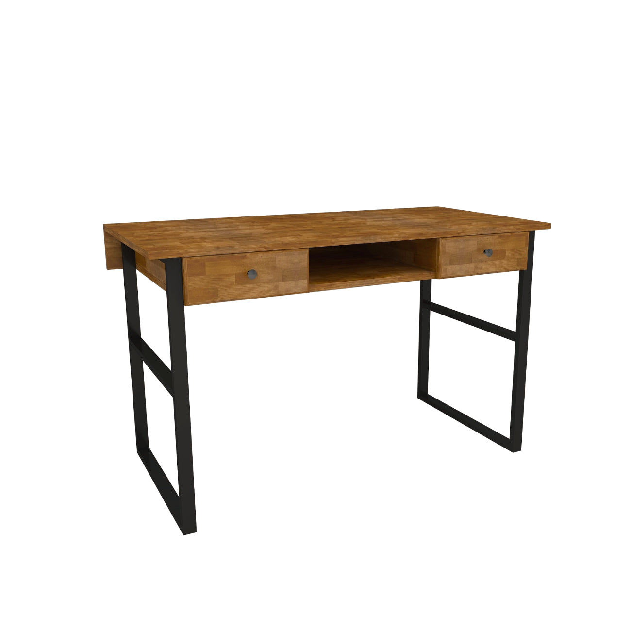 Solid Pine Wood Metal Frame Handmade Computer Desk with Drawers Elowen