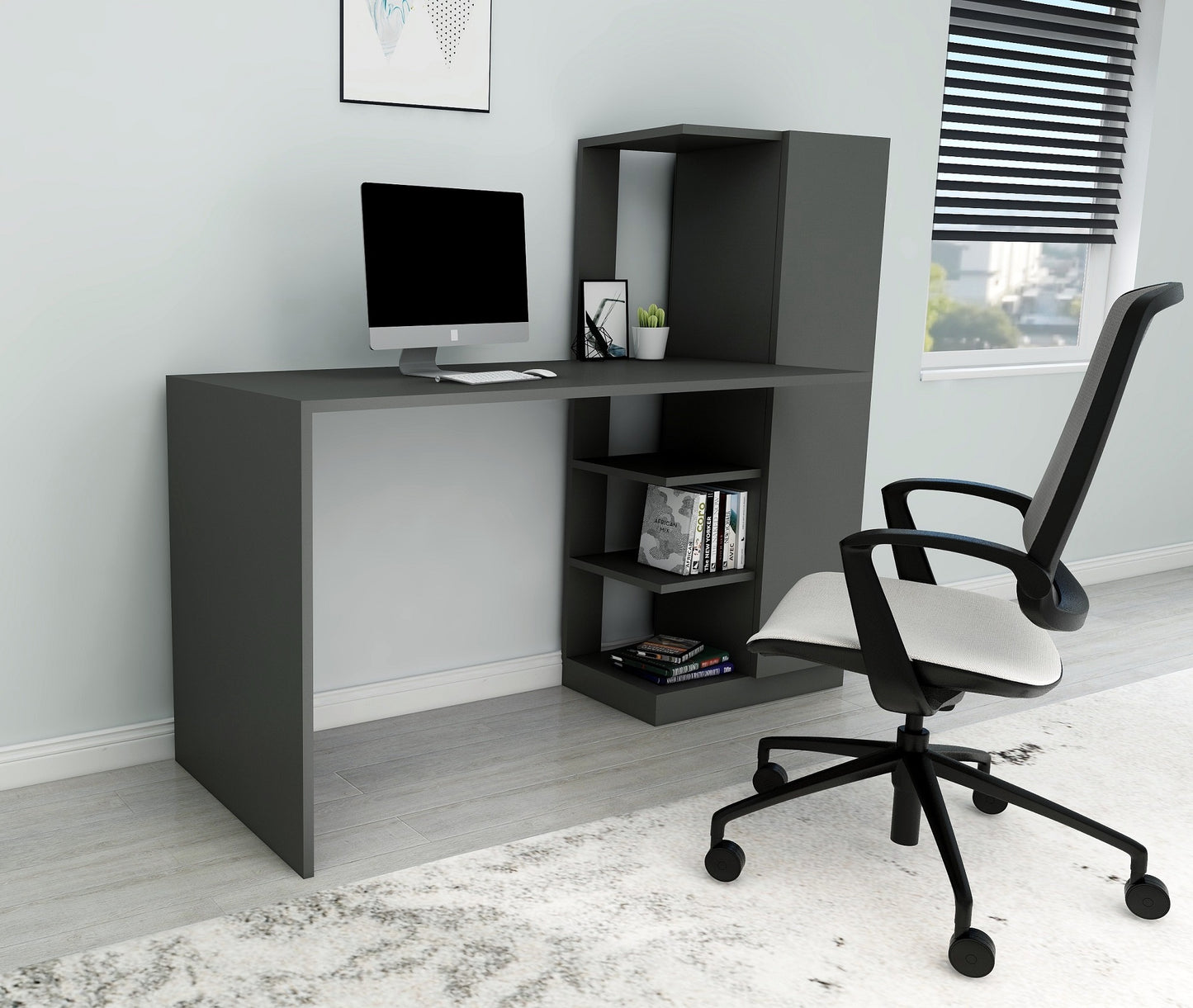 Severus Computer Desk with Shelves