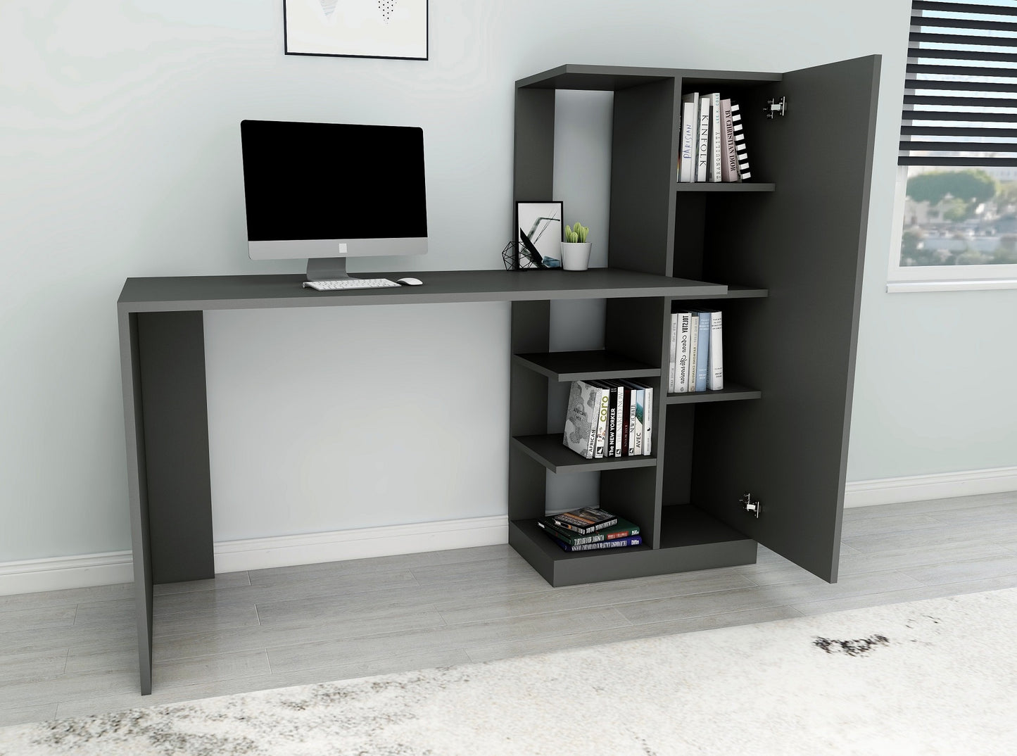 Severus Computer Desk with Shelves