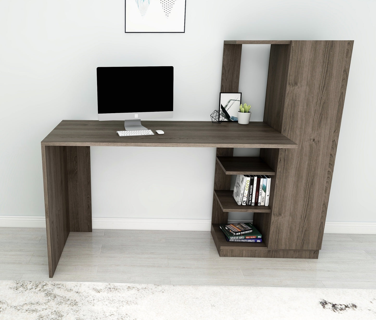 Severus Computer Desk with Shelves