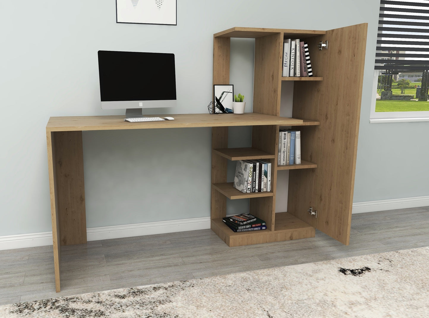 Severus Computer Desk with Shelves