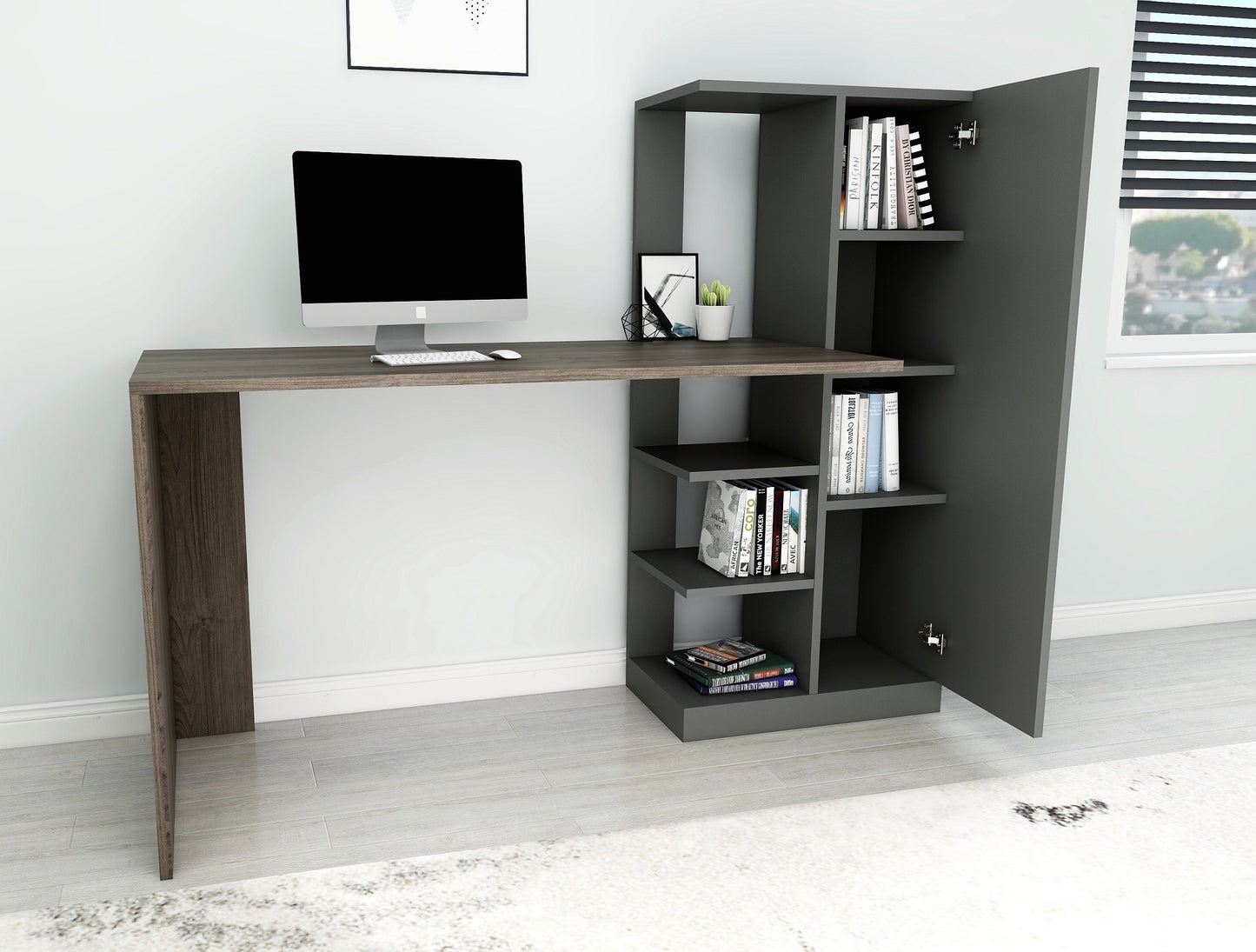 Severus Computer Desk with Shelves