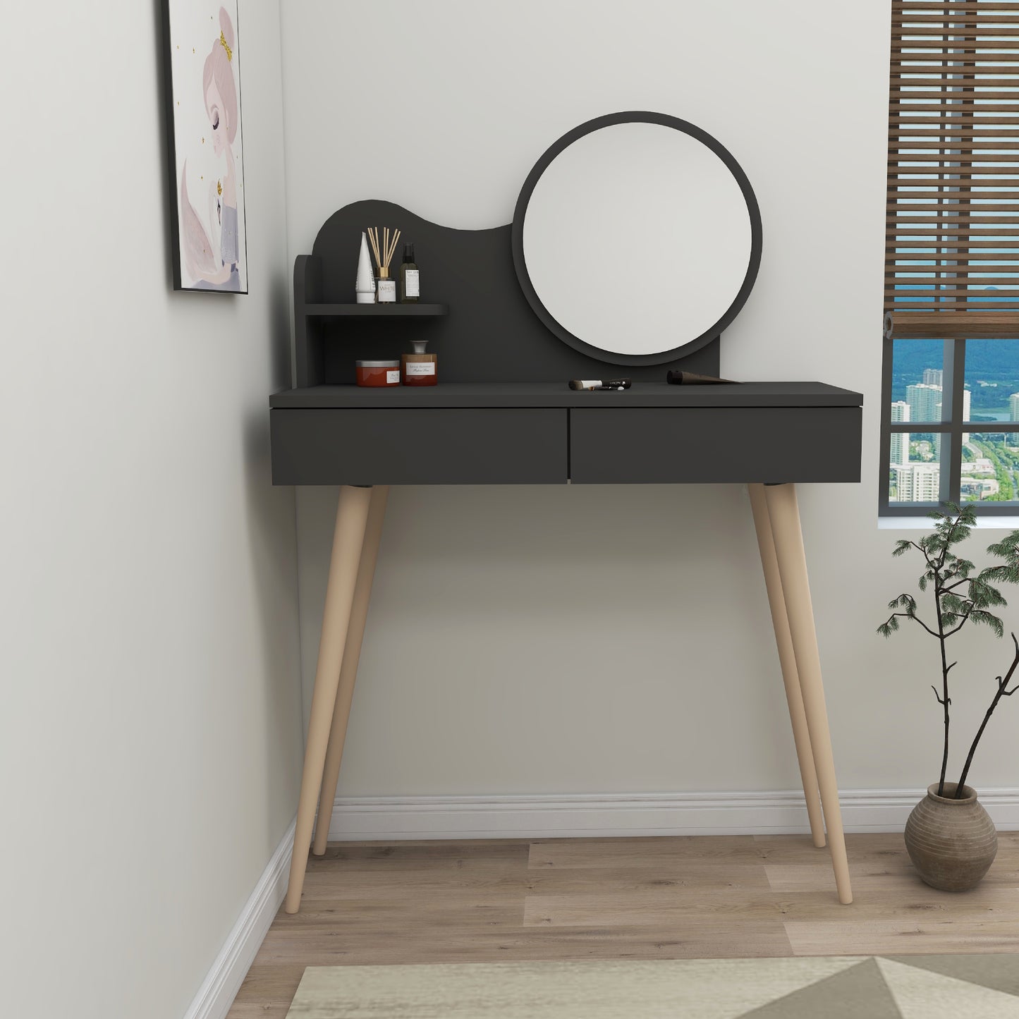 Makeup Vanity Table with Mirror Aron