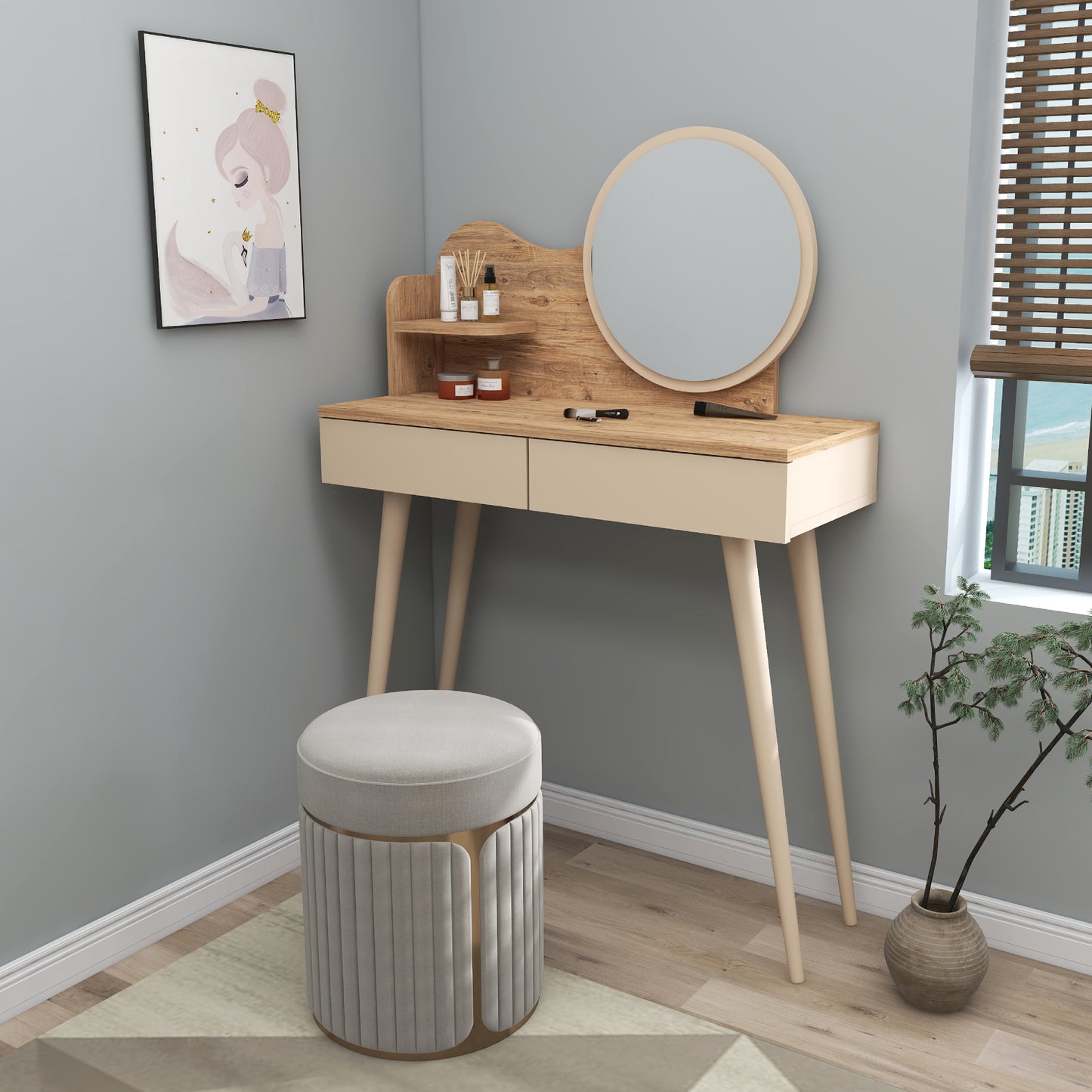 Makeup Vanity Table with Mirror Aron