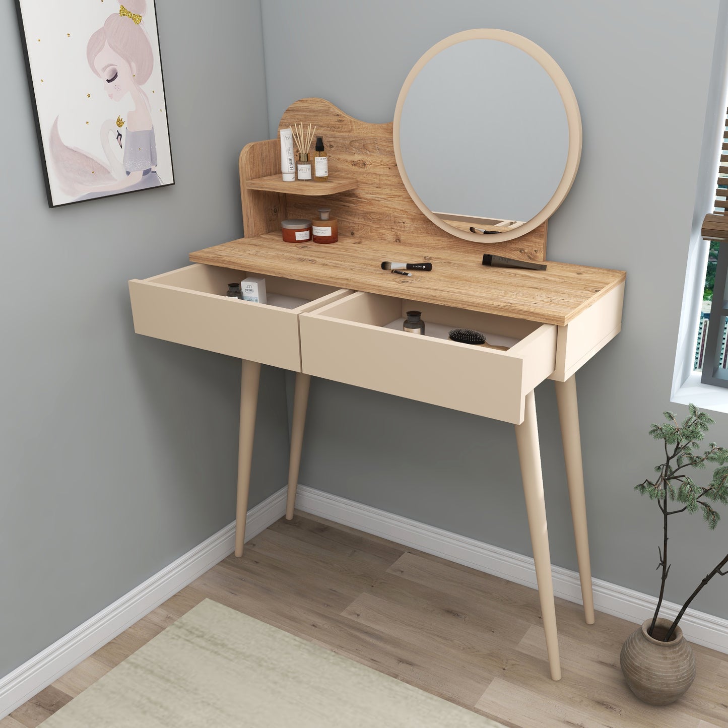 Makeup Vanity Table with Mirror Aron