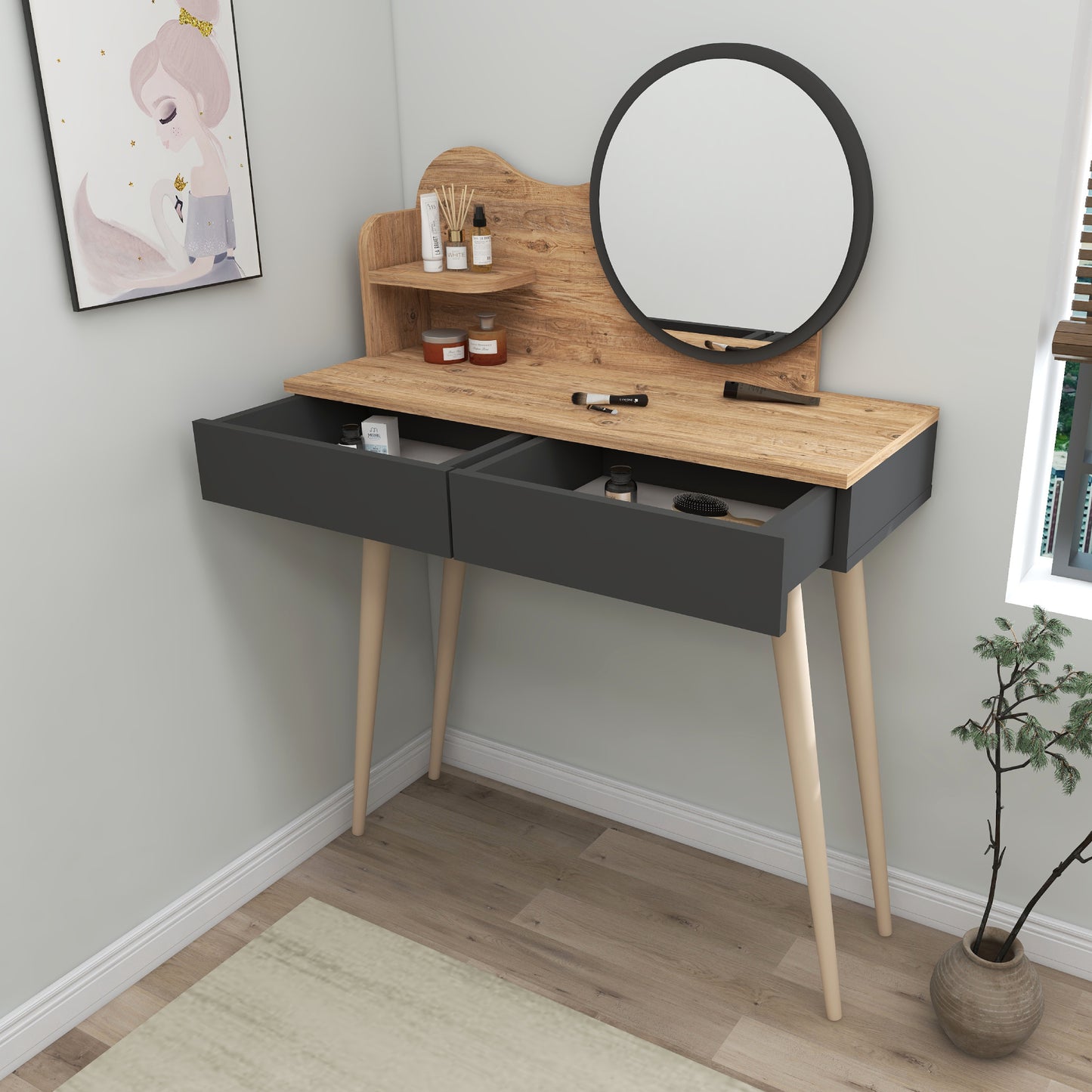 Makeup Vanity Table with Mirror Aron