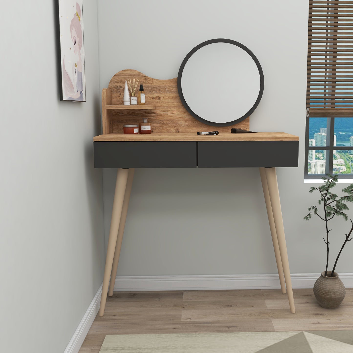 Makeup Vanity Table with Mirror Aron