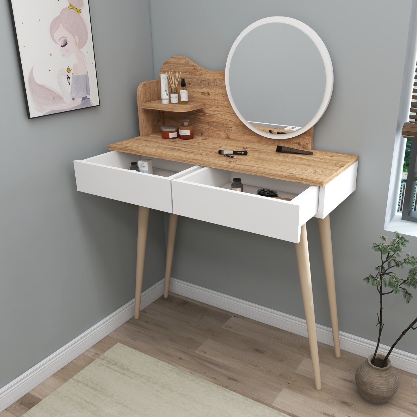 Makeup Vanity Table with Mirror Aron