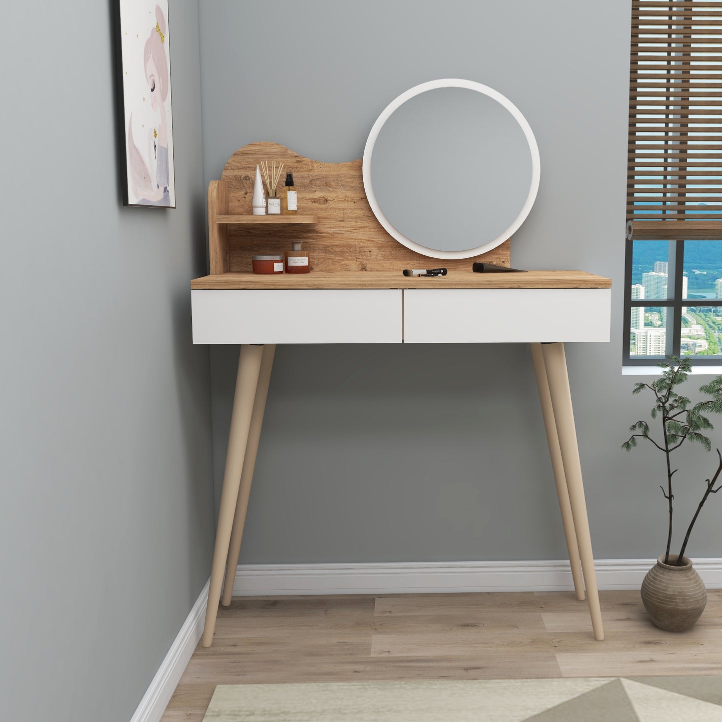 Makeup Vanity Table with Mirror Aron