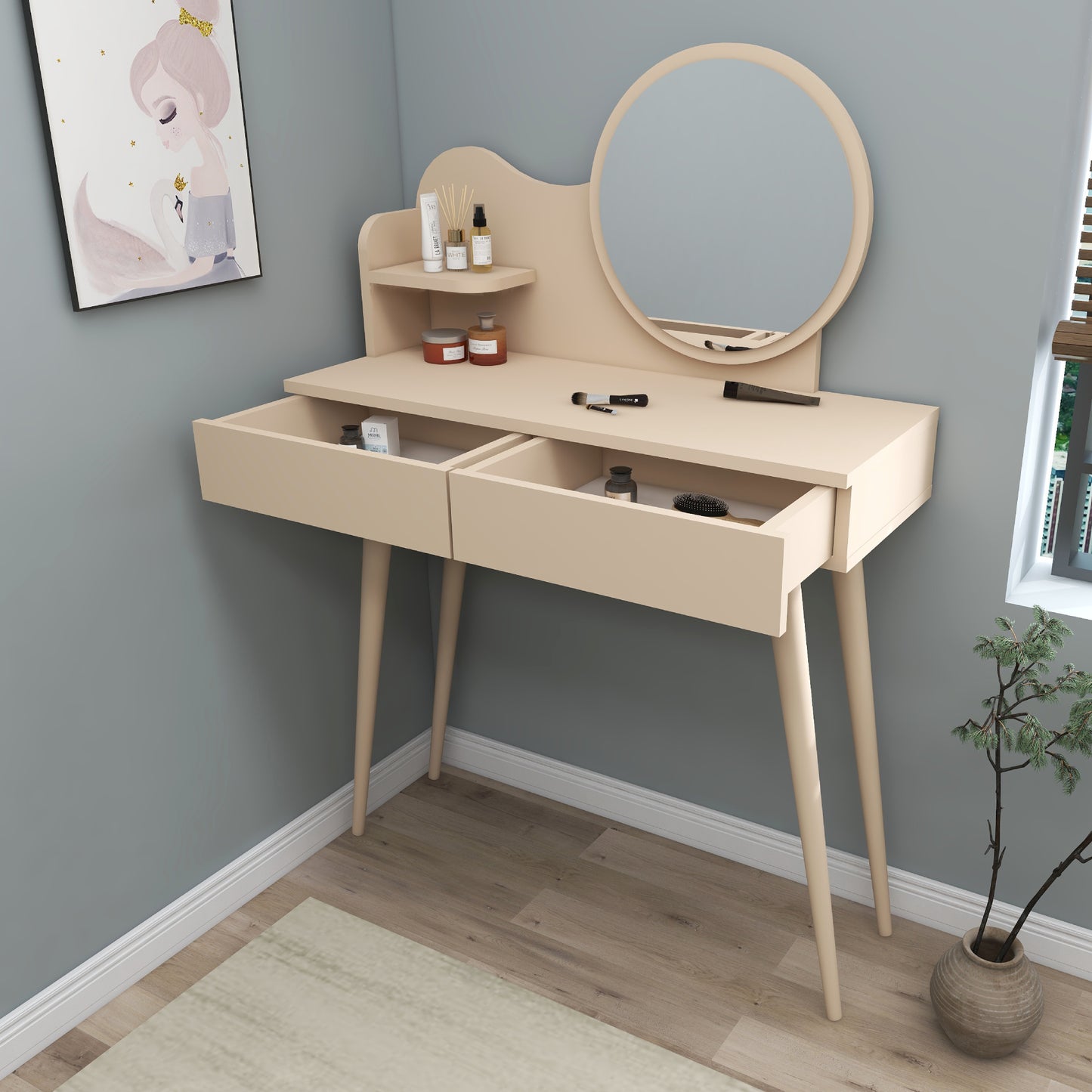 Makeup Vanity Table with Mirror Aron