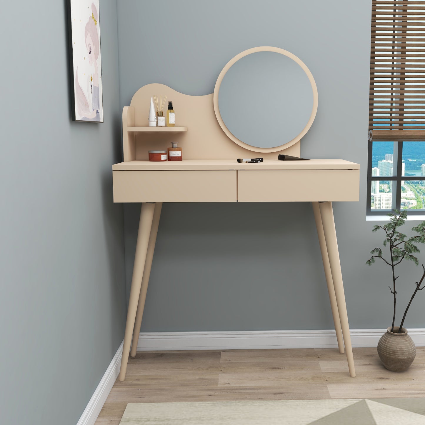 Makeup Vanity Table with Mirror Aron